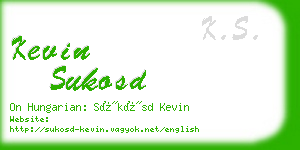 kevin sukosd business card